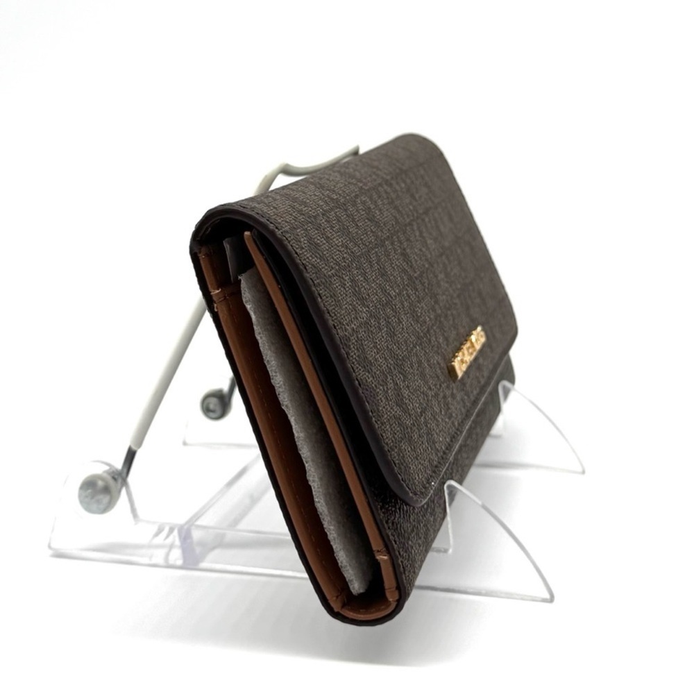 Michael Kors Large Trifold Wallet Brown Signature - Picture 2 of 5